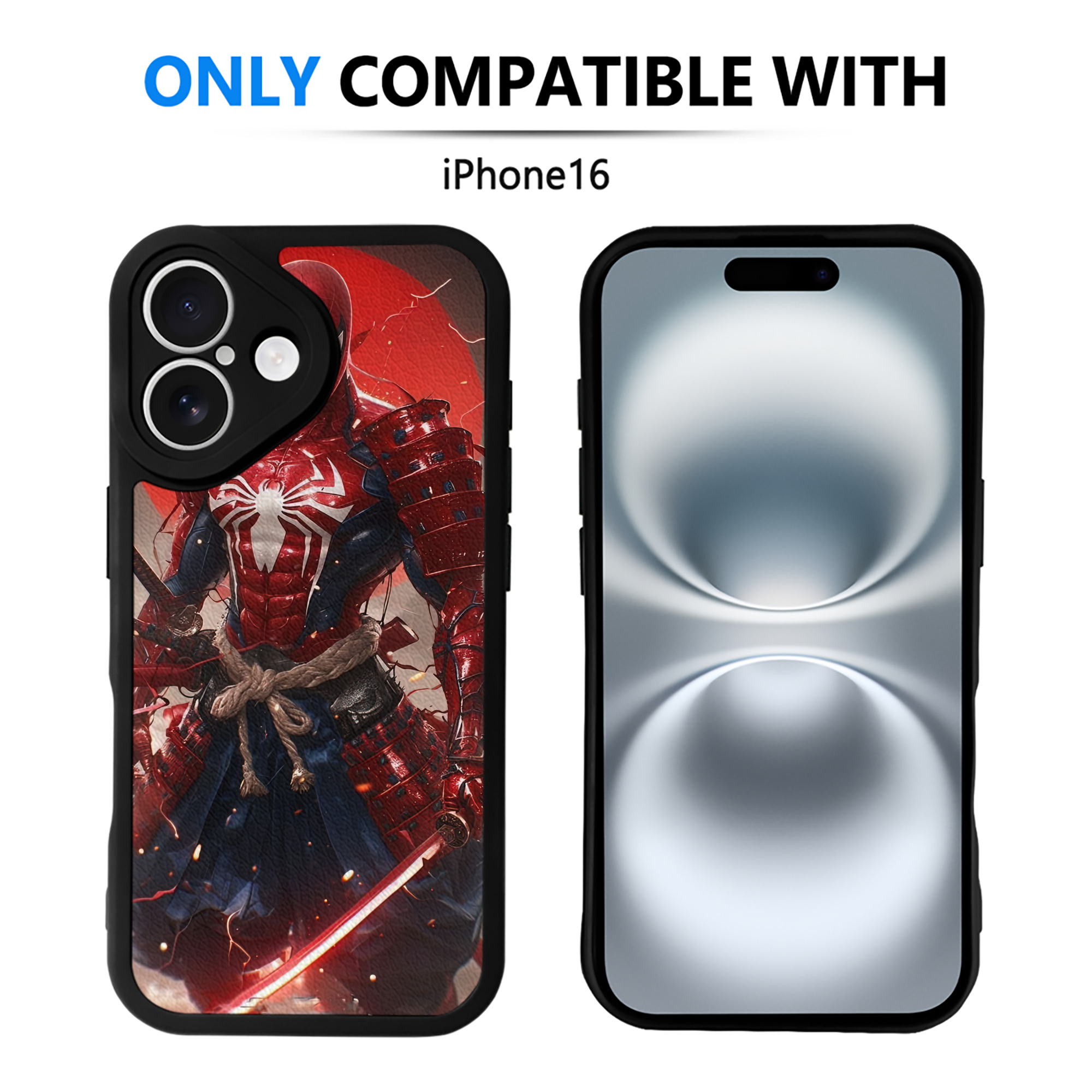 （画像用） Spider Man スパイダーマン 【iPhone 16シリーズ対応】シリコンスマホケース（レザー調） 材質：シリコン